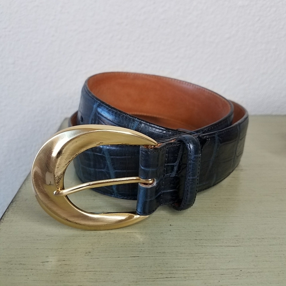 Brighton Leather Croc Embossed Vintage Belt